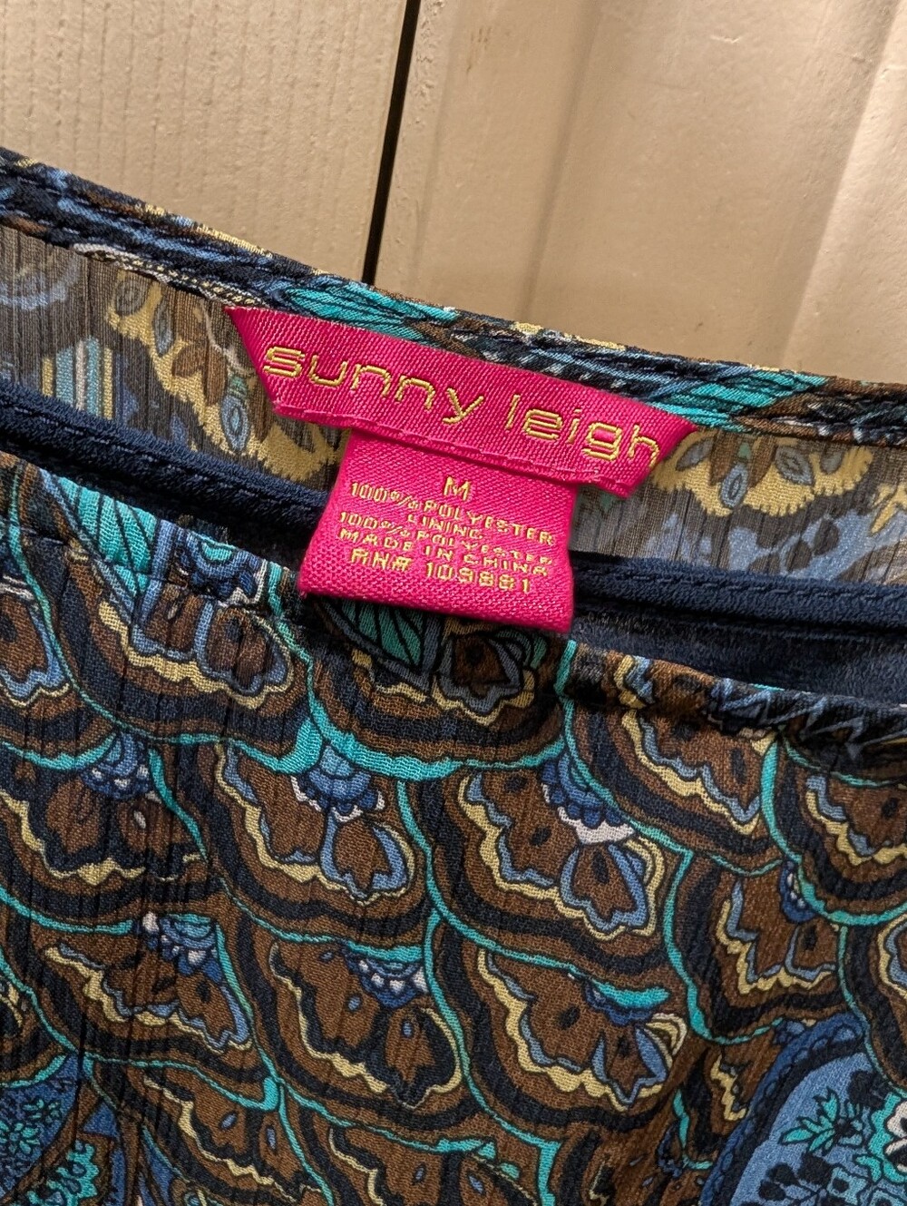Sunny Leigh Brown & Teal Floral-Patterned Shirt